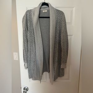 large gray leopard print cardigan